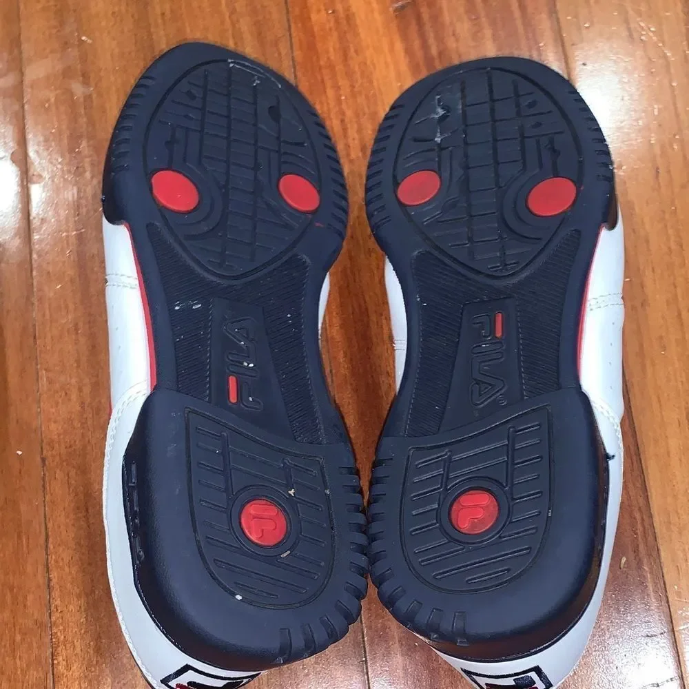 Fila White Sneakers with Navy and Red Accents size 5